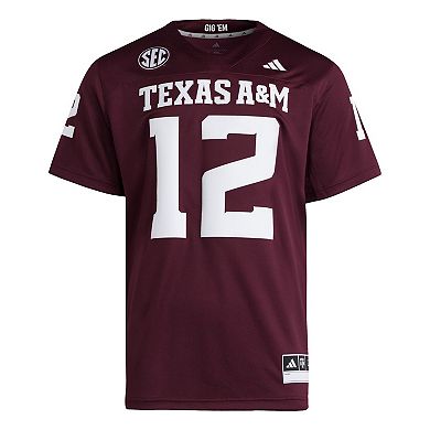 Men's adidas #12 Maroon Texas A&M Aggies Premier Jersey
