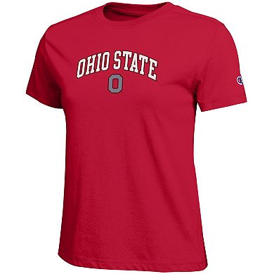 Women's Champion Scarlet Ohio State Buckeyes Arched Over Logo T-Shirt