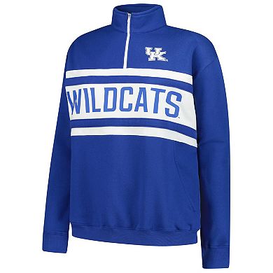Women's Fanatics Royal/White Kentucky Wildcats Plus Size Quarter-Zip Pullover