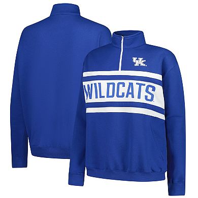 Women's Fanatics Royal/White Kentucky Wildcats Plus Size Quarter-Zip Pullover