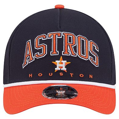 Men's New Era Navy/Orange Houston Astros Arch 9FORTY A-Frame M-Crown Adjustable Hat