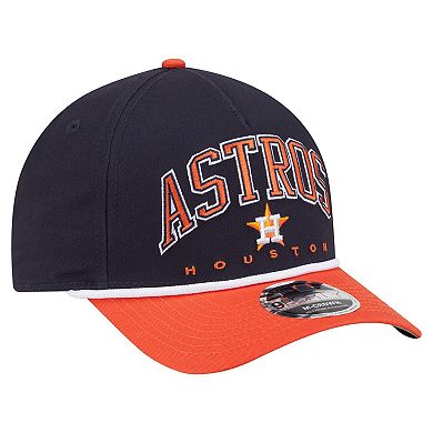 Men's New Era Navy/Orange Houston Astros Arch 9FORTY A-Frame M-Crown Adjustable Hat