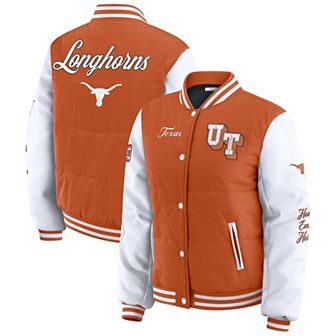Women's WEAR by Erin Andrews Burnt Orange Texas Longhorns Varsity Puffer Jacket
