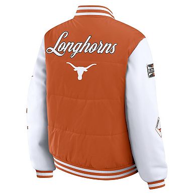 Women's WEAR by Erin Andrews Burnt Orange Texas Longhorns Varsity Puffer Jacket