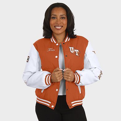 Women's WEAR by Erin Andrews Burnt Orange Texas Longhorns Varsity Puffer Jacket