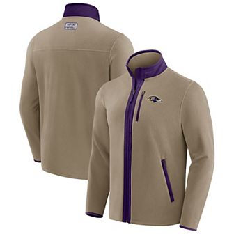 Men's NFL x Darius Rucker Collection by Fanatics Tan Baltimore Ravens Heavyweight Polar Fleece Full-Zip Jacket