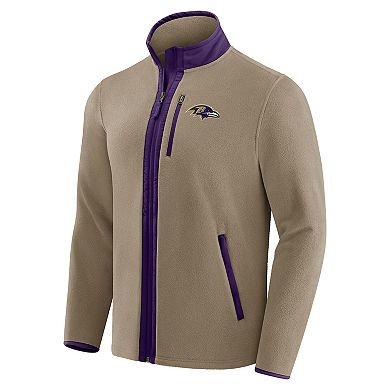 Men's NFL x Darius Rucker Collection by Fanatics Tan Baltimore Ravens Heavyweight Polar Fleece Full-Zip Jacket