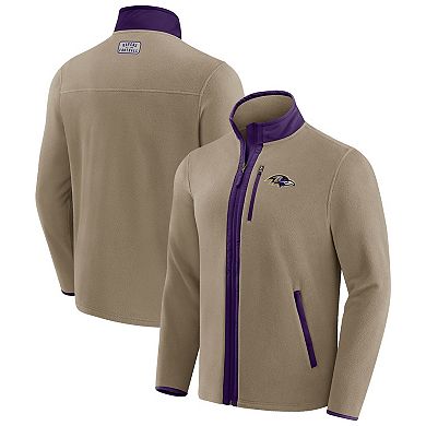 Men's NFL x Darius Rucker Collection by Fanatics Tan Baltimore Ravens Heavyweight Polar Fleece Full-Zip Jacket