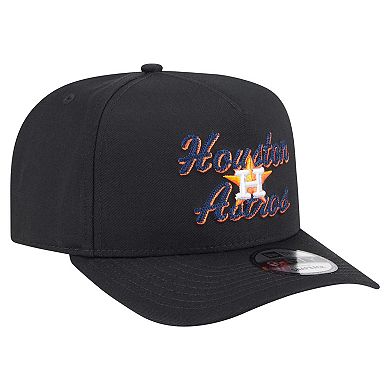 Men's New Era Black Houston Astros Chainstitch 9FIFTY A-Frame Snapback Hat