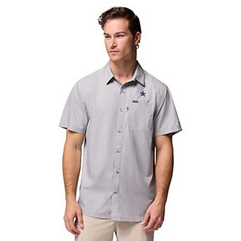 Men's Columbia Gray Dallas Cowboys Slack Tide Camp Button-Up Shirt
