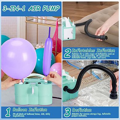 3-in-1 600W Electric Air Pump for Inflatables, Balloon, Air Mattress