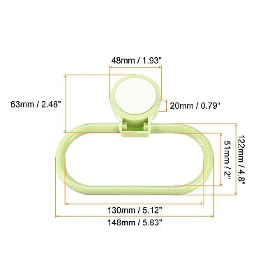 3 Pack Wall Mounted Oval Towel Ring ABS Hanging Holder Self-Adhesive for Bathroom Kitchen