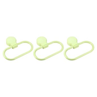 3 Pack Wall Mounted Oval Towel Ring ABS Hanging Holder Self-Adhesive for Bathroom Kitchen
