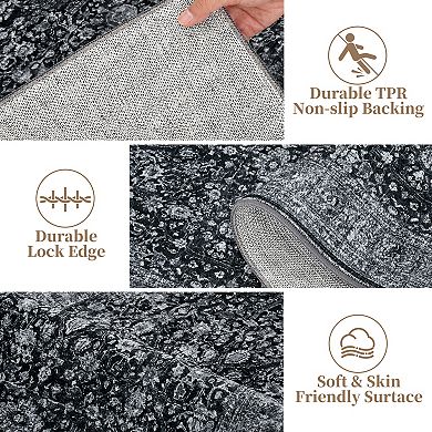 Machine Washable Non Slip Backing Foldable Area Rug for Living Room Bedroom Persia- Lifetime Concern