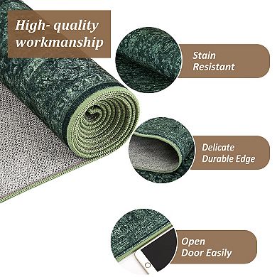 Machine Washable Non Slip Backing Foldable Area Rug for Living Room Bedroom Persia- Lifetime Concern