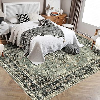 Machine Washable Non Slip Backing Foldable Area Rug for Living Room Bedroom