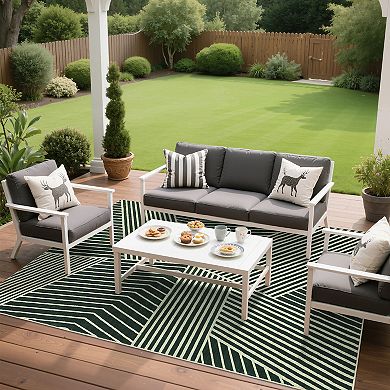 Garvee Striped Machine Washable Rug with Non Slip Backing for Living Room Bedroom Office