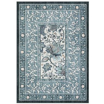 Garvee Floral Borderd Machine Washable Rug with Non Slip Backing for Living Room Bedroom