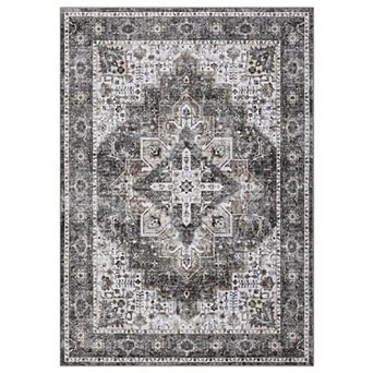Garvee Vintagel Machine Washable Area Rug with Rubber Backing Non Slip Rug for Home Decor