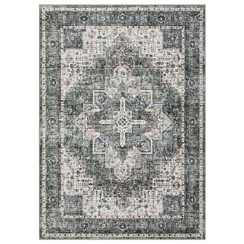 Garvee Vintagel Machine Washable Area Rug with Rubber Backing Non Slip Rug for Home Decor