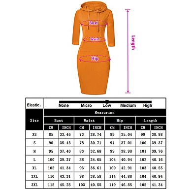 Women Long Sleeve Hooded Sweatshirt Midi Dress