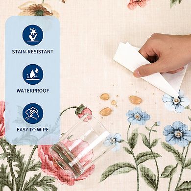 Garvee Farmhouse Floral Machine Washable Rug with Rubber Backing Soft Non Shedding Scalloped Carpet