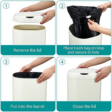 Contactless sensor smart trash can with lid, suitable for kitchen, office, living room