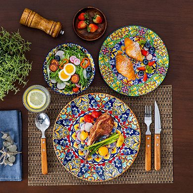 18-piece Porcelain Dining Set for 6 Persons, incl. Dinner, Dessert Plates, Bowls, Bohemian Style