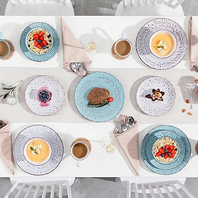 16-piece Stoneware Dining Set, incl. Dinner Plates, Dessert Plates, Bowls, Mugs for 4 People