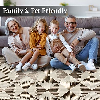 Machine Washable Non Slip Backing Foldable Area Rug for Living Room Bedroom