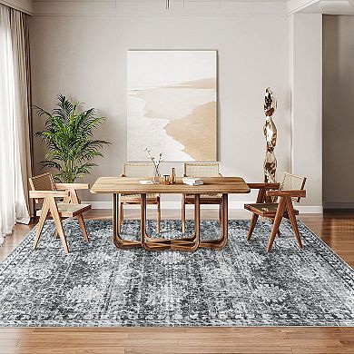 Washable Non Slip Indoor Area Rugs Foldable for Living Room Bedroom Tradition Ancient Charm