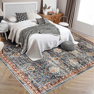 Washable Non Slip Indoor Area Rugs Foldable for Living Room Bedroom Tradition Ancient Charm