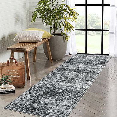 Washable Non Slip Indoor Area Rugs Foldable for Living Room Bedroom Tradition Ancient Charm