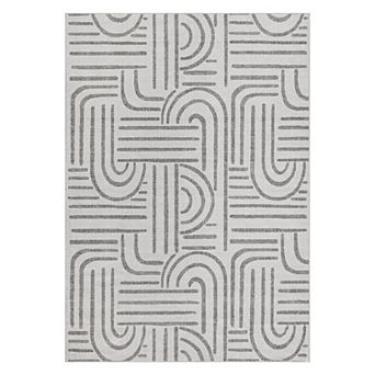 Washable Non Slip Indoor Area Rugs Foldable for Living Room Bedroom Modern Line Rhythm Arc