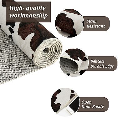 Machine Washable Non Slip Backing Foldable Area Rug for Living Room Bedroom