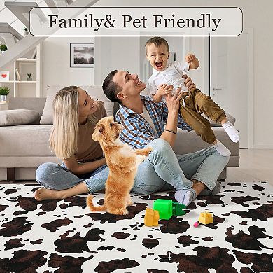 Machine Washable Non Slip Backing Foldable Area Rug for Living Room Bedroom