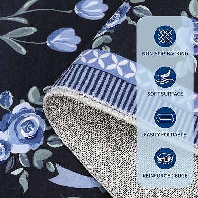 Garvee Cute Machine Washable Rug for Playroom Floral Stain Resistant Carpet for Kids Room
