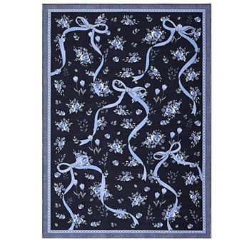 Garvee Cute Machine Washable Rug for Playroom Floral Stain Resistant Carpet for Kids Room