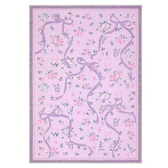 Garvee Cute Machine Washable Rug for Playroom Floral Stain Resistant Carpet for Kids Room