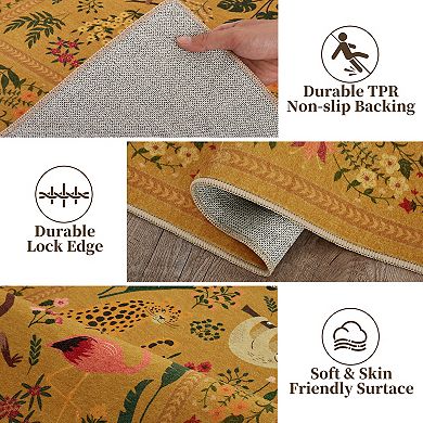 Washable Non Slip Indoor Area Rugs Foldable for Living Room Bedroom Modern Elf Vientiane