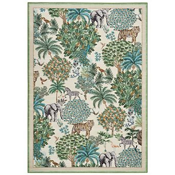Garvee Floral Machine Washable Rug Non-Slip Area Rug Durable Floor Carpet Easy-Cleaning Rug