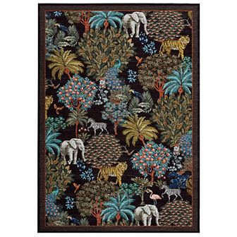 Garvee Floral Machine Washable Rug Non-Slip Area Rug Durable Floor Carpet Easy-Cleaning Rug
