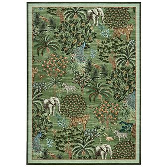 Garvee Floral Machine Washable Rug Non-Slip Area Rug Durable Floor Carpet Easy-Cleaning Rug