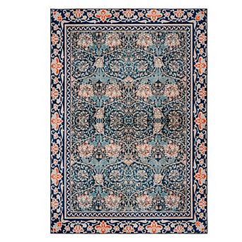 Washable Non Slip Indoor Area Rugs Foldable for Living Room Bedroom Persia Flower Art