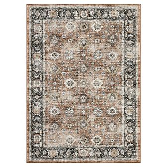 Garvee Oriental Machine Washable Area Rug with Rubber Backing Non Slip Rug for Home Decor