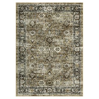 Garvee Oriental Machine Washable Area Rug with Rubber Backing Non Slip Rug for Home Decor