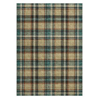 Washable Non Slip Indoor Check Area Rugs Foldable for Living Room Bedroom Classic British Weaving