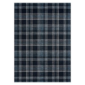 Washable Non Slip Indoor Check Area Rugs Foldable for Living Room Bedroom Classic British Weaving