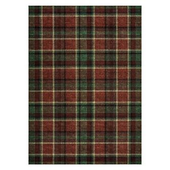 Washable Non Slip Indoor Check Area Rugs Foldable for Living Room Bedroom Classic British Weaving