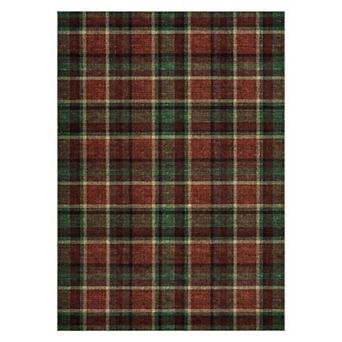 Washable Non Slip Indoor Check Area Rugs Foldable for Living Room Bedroom Classic British Weaving